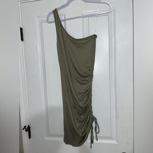 NEW one shoulder green mini dress.